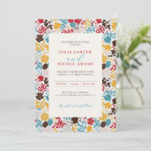 Frans kussed zoete bessen druiven bloemen bruiloft kaart (Staand voorkant)