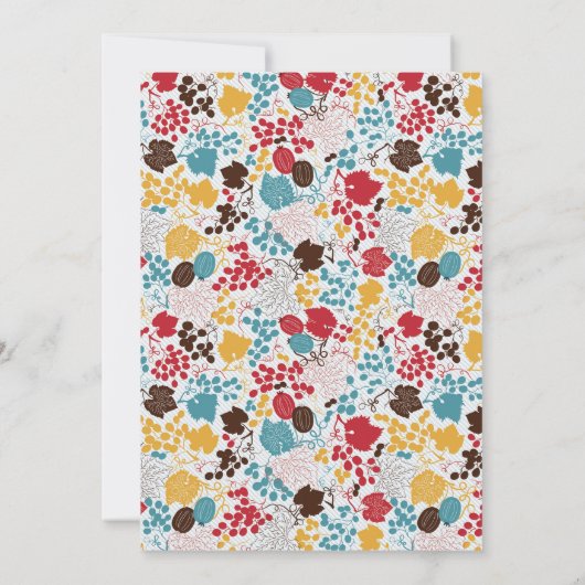 Frans kussed zoete bessen druiven bloemen bruiloft kaart (Achterkant)