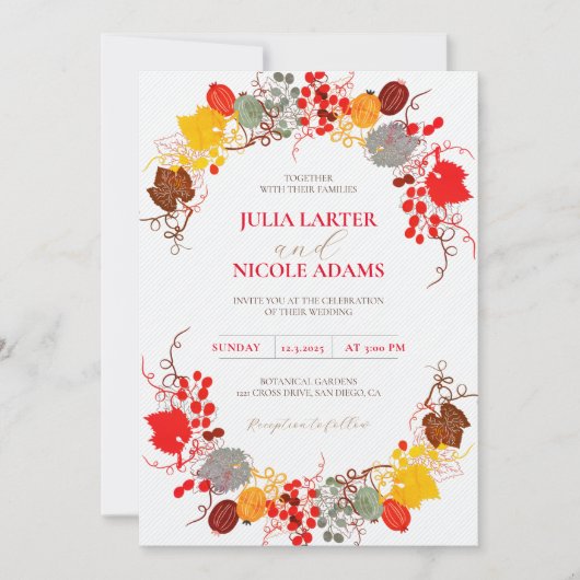 Frans kussed zoete bessen druiven bloemen bruiloft kaart (Voorkant)