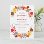 Frans kussed zoete bessen druiven bloemen bruiloft kaart (Staand voorkant)