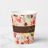 Frans kussed zoete bessen druiven bloemen bruiloft papieren bekers (Voorkant)