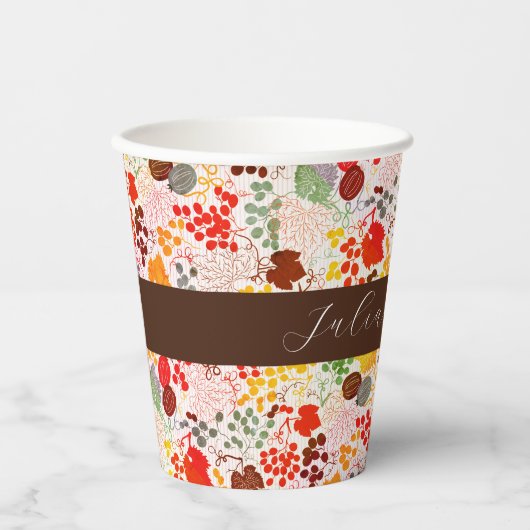 Frans kussed zoete bessen druiven bloemen bruiloft papieren bekers (Voorkant)