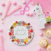 Frans kussed zoete bessen druiven bloemen bruiloft papieren bordje (Feest)