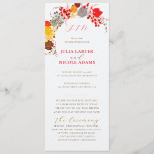 Frans kussed zoete bessen druiven bloemen bruiloft programmakaart