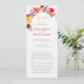 Frans kussed zoete bessen druiven bloemen bruiloft programmakaart (Staand voorkant)