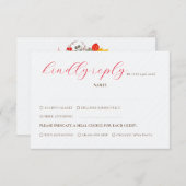 Frans kussed zoete bessen druiven bloemen bruiloft RSVP kaartje (Voorkant / Achterkant)