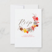 Frans kussed zoete bessen druiven bloemen bruiloft RSVP kaartje (Achterkant)