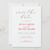 Frans kussed zoete bessen druiven bloemen bruiloft save the date (Voorkant)