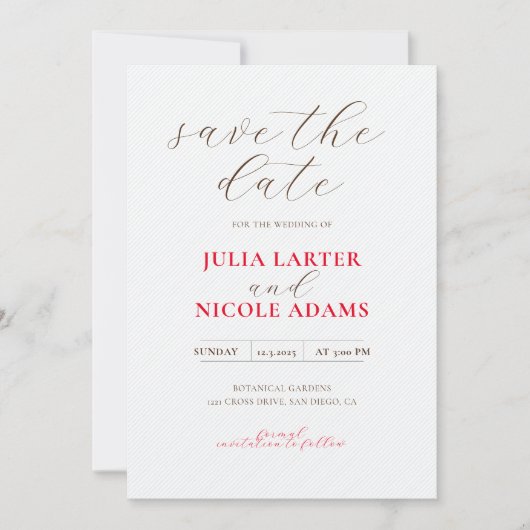 Frans kussed zoete bessen druiven bloemen bruiloft save the date (Voorkant)