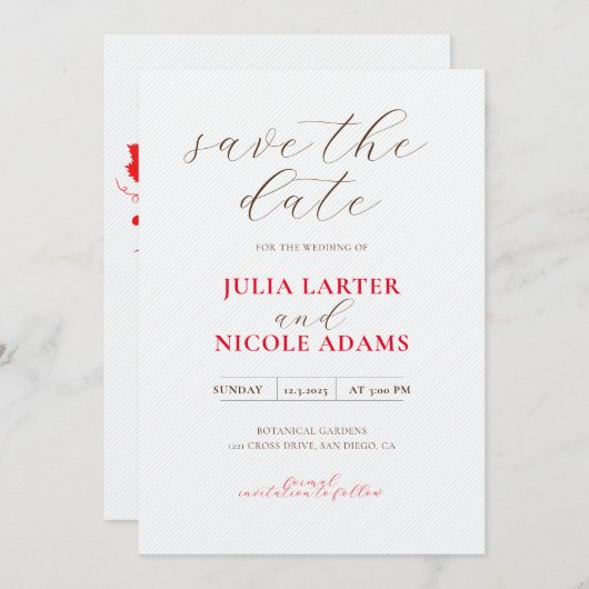 Frans kussed zoete bessen druiven bloemen bruiloft save the date (Voorkant / Achterkant)