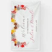 Frans kussed zoete bessen druiven bloemen bruiloft spandoek (Verticaal)