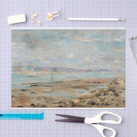 Frans kustlandschap met zeilboten tissuepapier (Craft)