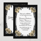 Frans Kwart Gothic Goud Roos Jubileum Kaart (Voorkant / Achterkant)