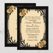 Frans kwartier Gothic geel rose geel bruiloft Kaart (Voorkant / Achterkant)