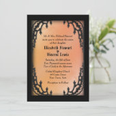 Frans kwartier gotisch Sinaasappel bruiloft thema Kaart (Staand voorkant)