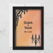 Frans kwartier gotisch Sinaasappel bruiloft thema Kaart (Achterkant)