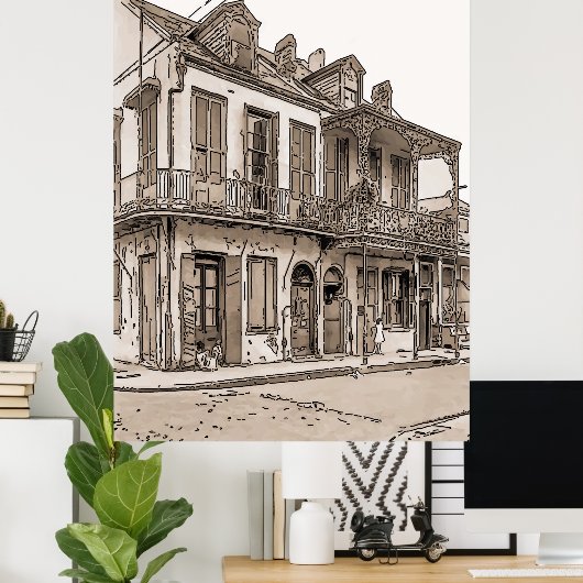  Frans kwartier, New Orleans Poster (Thuiskantoor)