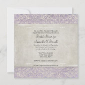  Frans Lace Elegant Lavender Cream Wedding Kaart (Voorkant)