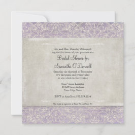  Frans Lace Elegant Lavender Cream Wedding Kaart