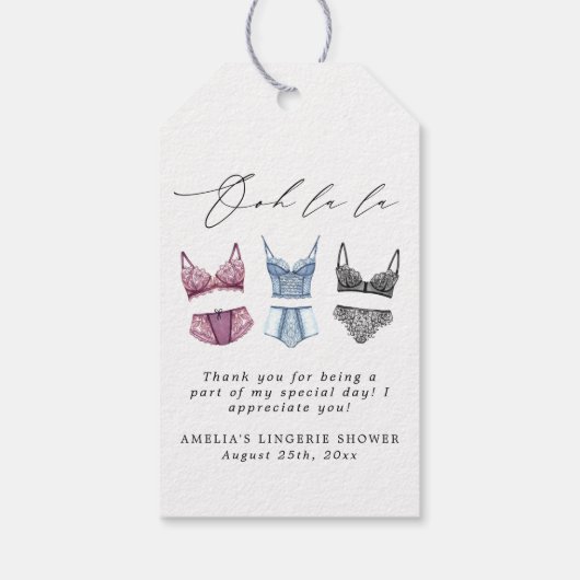 Frans Lace Lingerie Vrijgezellenfeest Cadeaulabel (Achterkant)