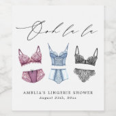 Frans Lace Lingerie Vrijgezellenfeest Wijn Etiket (Enkel label)