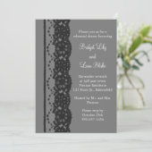 Frans Lace Rehearsal Dinner (grijs) Kaart (Staand voorkant)