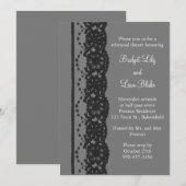 Frans Lace Rehearsal Dinner (grijs) Kaart (Voorkant / Achterkant)