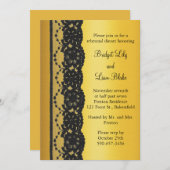 Frans Lace Rehearsal Dinner in Gold Kaart (Voorkant / Achterkant)