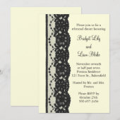 Frans Lace Rehearsal Dinner (ivoor) Kaart (Voorkant / Achterkant)