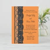 Frans Lace Rehearsal Dinner (oranje) Kaart (Staand voorkant)