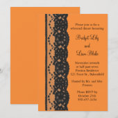 Frans Lace Rehearsal Dinner (oranje) Kaart (Voorkant / Achterkant)