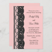Frans Lace Rehearsal Dinner (roze) Kaart (Voorkant / Achterkant)