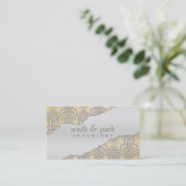 Frans Lace Ripped Damask Interior Design Visitekaartje (Staand voorkant)