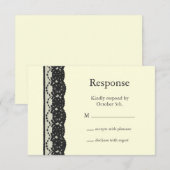 Frans Lace RSVP (ivoor) Kaartje (Voorkant / Achterkant)