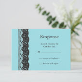 Frans Lace RSVP (turquoise) (Staand voorkant)