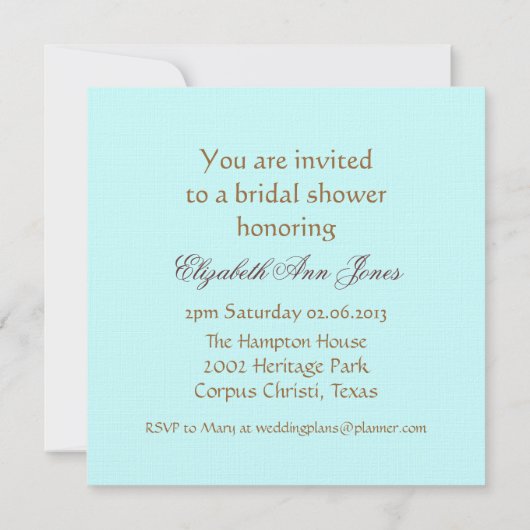 Frans Lace Tassels & Script Writing Kaart (Achterkant)