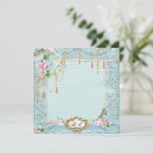 Frans Lace Tassels & Script Writing Kaart (Staand voorkant)