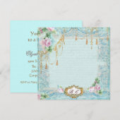 Frans Lace Tassels & Script Writing Kaart (Voorkant / Achterkant)