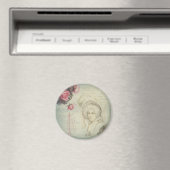  Frans Lady Roze Roses Jurk Vorm Collage Magneet (Insitu (Vaatwasser))