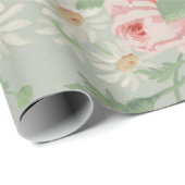 Frans Land Antiek Kool Rozen Cadeaupapier (Rol Hoek)