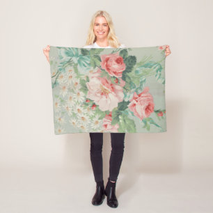 Frans Land  Antiek Kool Rozen Fleece Deken