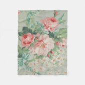 Frans Land Antiek Kool Rozen Fleece Deken (Voorkant)