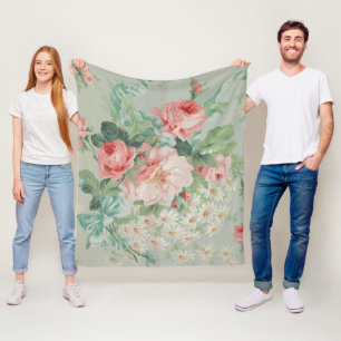 Frans Land  Antiek Kool Rozen Fleece Deken