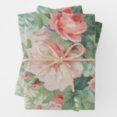 Frans Land Antiek Kool Rozen Inpakpapier Vel (In situ)