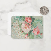 Frans Land  Antiek Kool Rozen Notitiekaartje (Voorkant / Achterkant in situ)