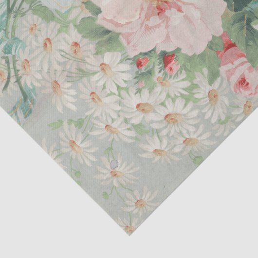 Frans Land  Antiek Kool Rozen Tissuepapier (Detail)