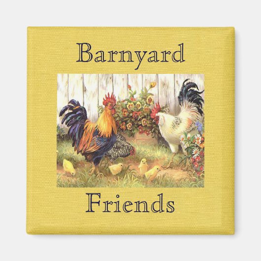 Frans Land Barnyard Vrienden Koelkast Magneet (Voorkant)