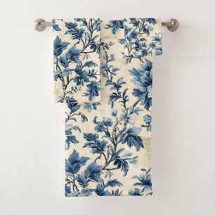 Frans land blauw toilet bad handdoek