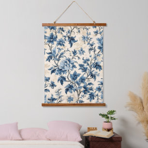 Frans land blauw toilet hangend wandkleed