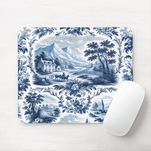 Frans land blauw toilet muismat (Met muis)